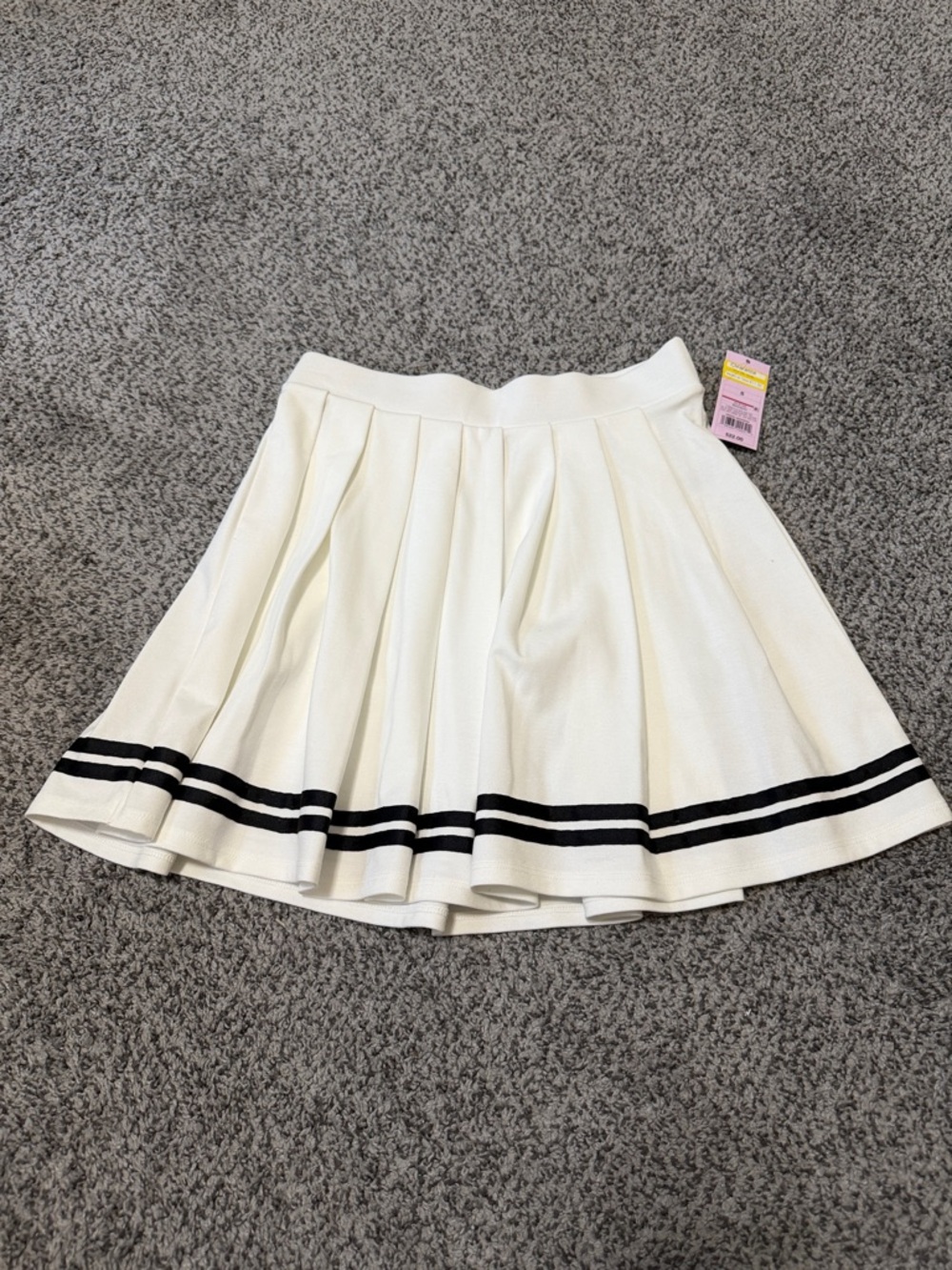 Target White Circle Skirt with Black Double-Stripes